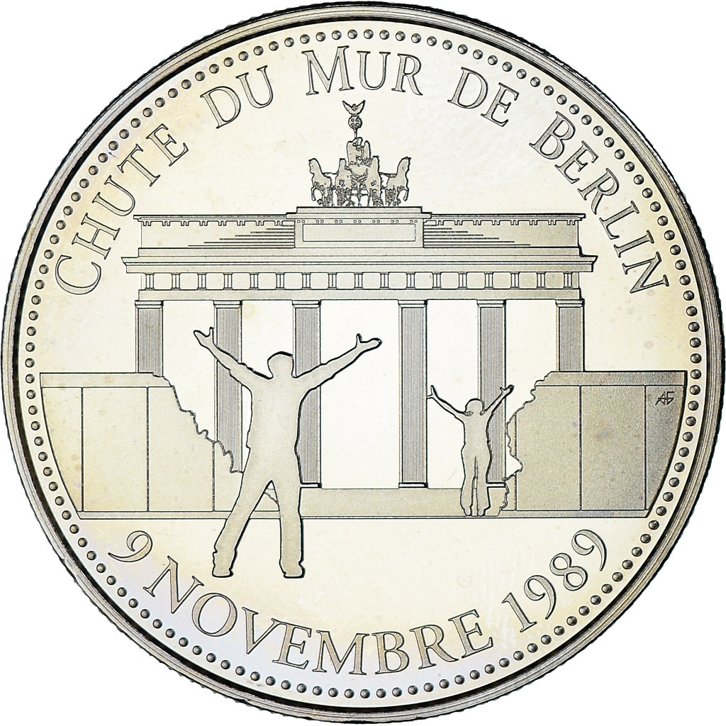 Frankrijk, Medaille, Chute du Mur de Berlin, Politics, Society, War, FDC