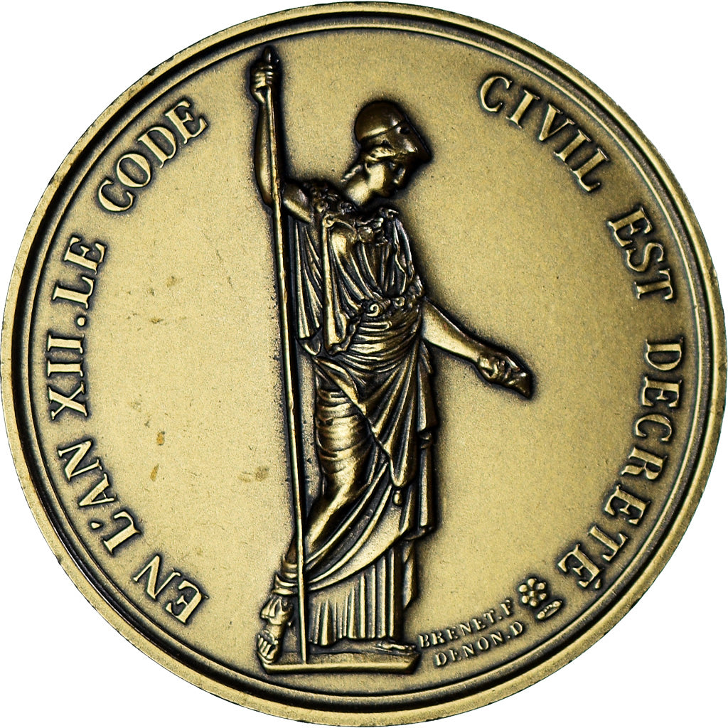 France, Medal, Napoléon Ier, Code Civil (1804), Denon, Restrike, MS(63), Bronze