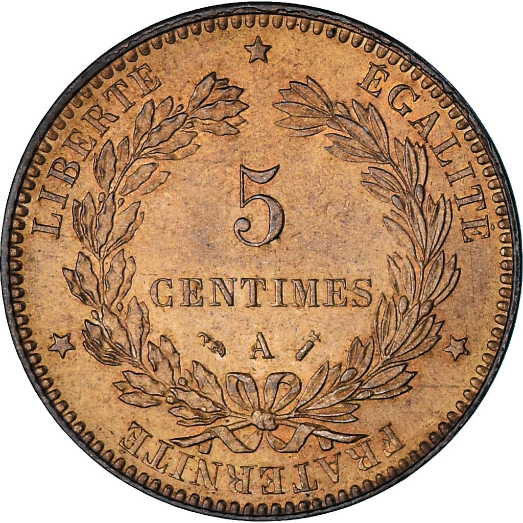 Coin, France, Cérès, 5 Centimes, 1892, Paris, AU(55-58), Bronze, KM:821.1
