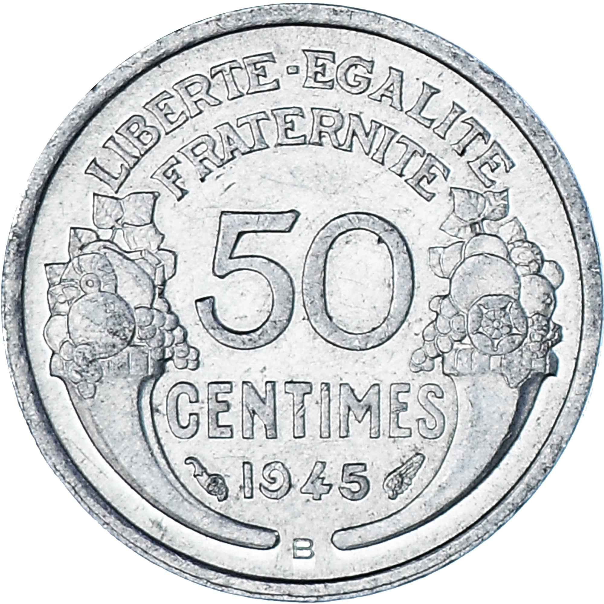 Monnaie, France, Morlon, 50 Centimes, 1945, Beaumont - Le Roger, SUP, Aluminium