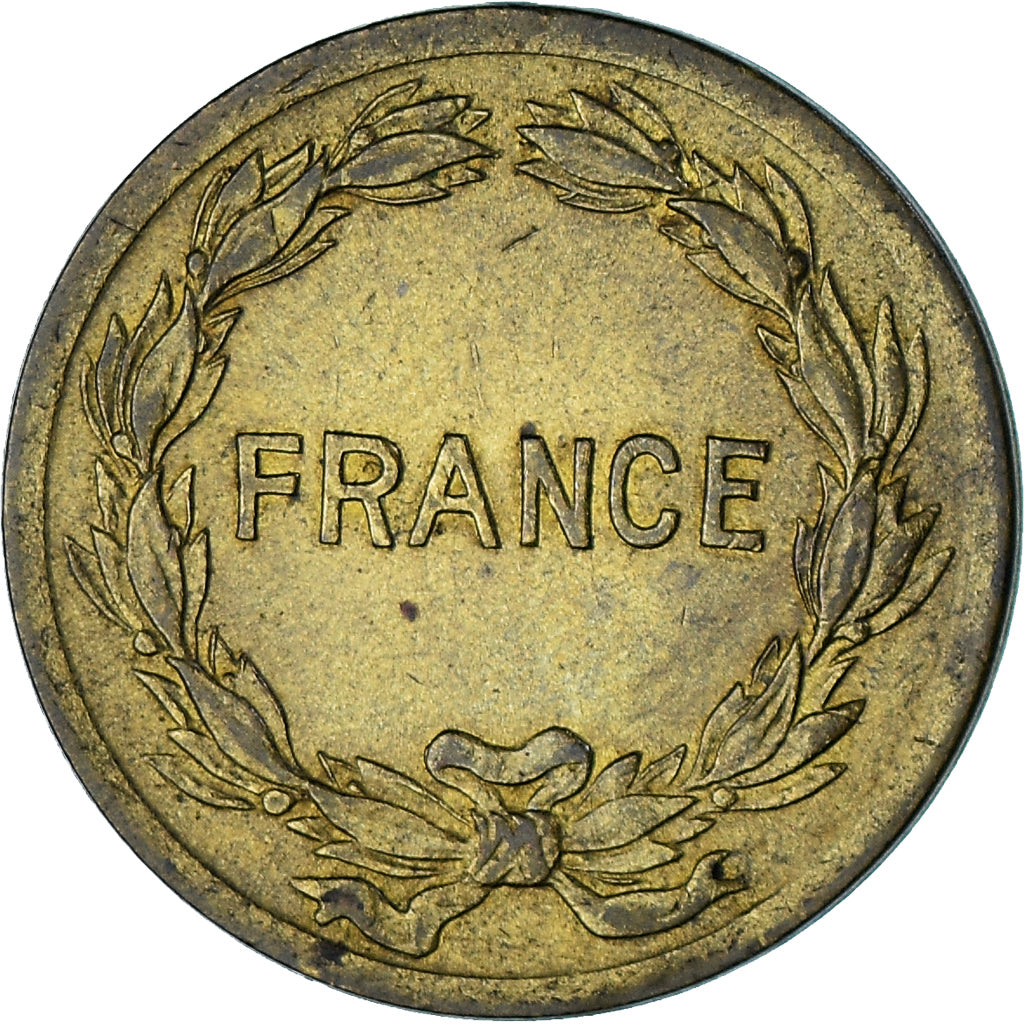 Münze, Frankreich, France Libre, 2 Francs, 1944, Philadelphia, SS, Messing
