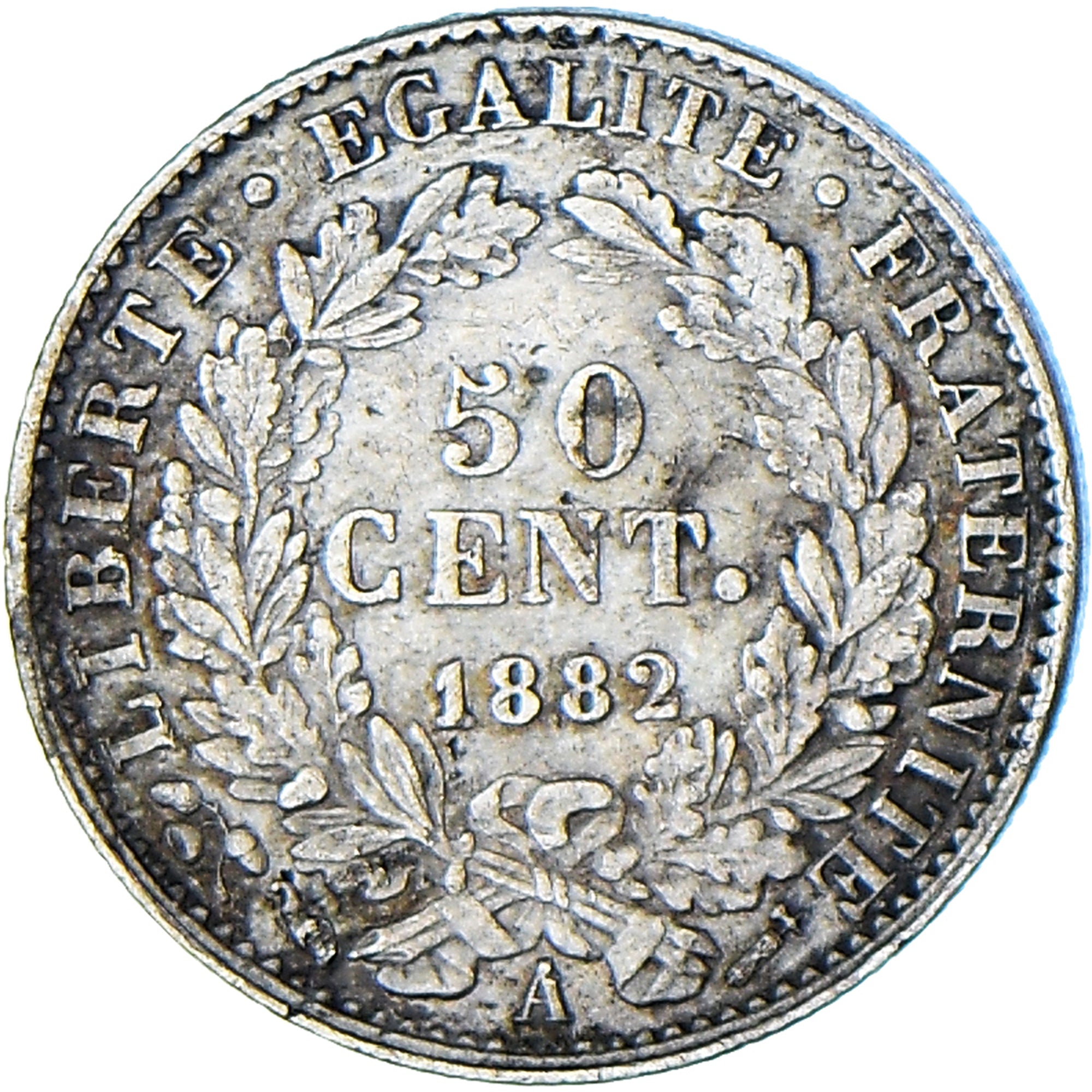 Monnaie, France, Cérès, 50 Centimes, 1882, Paris, TTB, Argent, Gadoury:419a