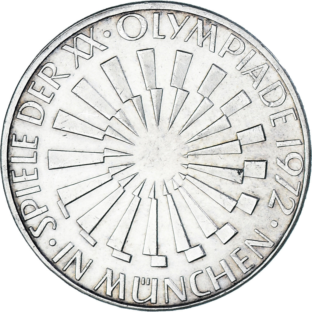 Coin, GERMANY - FEDERAL REPUBLIC, 10 Mark, 1972, Karlsruhe, AU(50-53), Silver