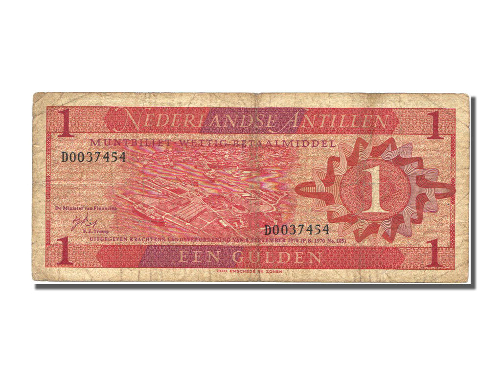 Netherlands Antilles, 1 Gulden, 1970, KM #20a, 1970-09-08, VF(30-35), D