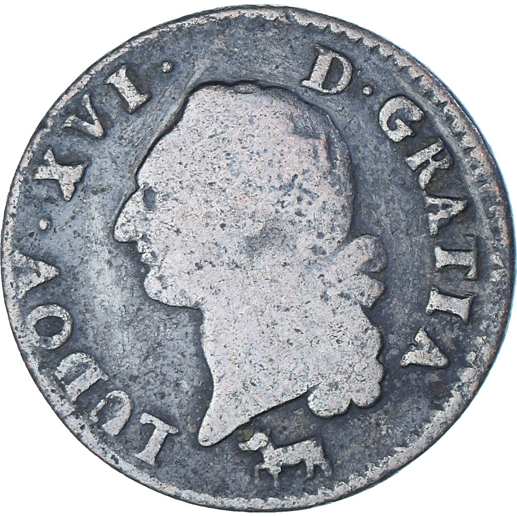 Monnaie, France, Louis XVI, Sol ou sou, Sol, 1782, Orléans, TB, Cuivre