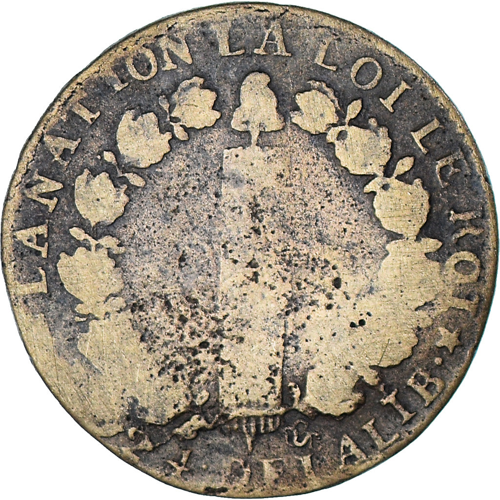 Moeda, França, 12 deniers françois, 12 Deniers, 1792 / AN 4, Lille, VG(8-10)