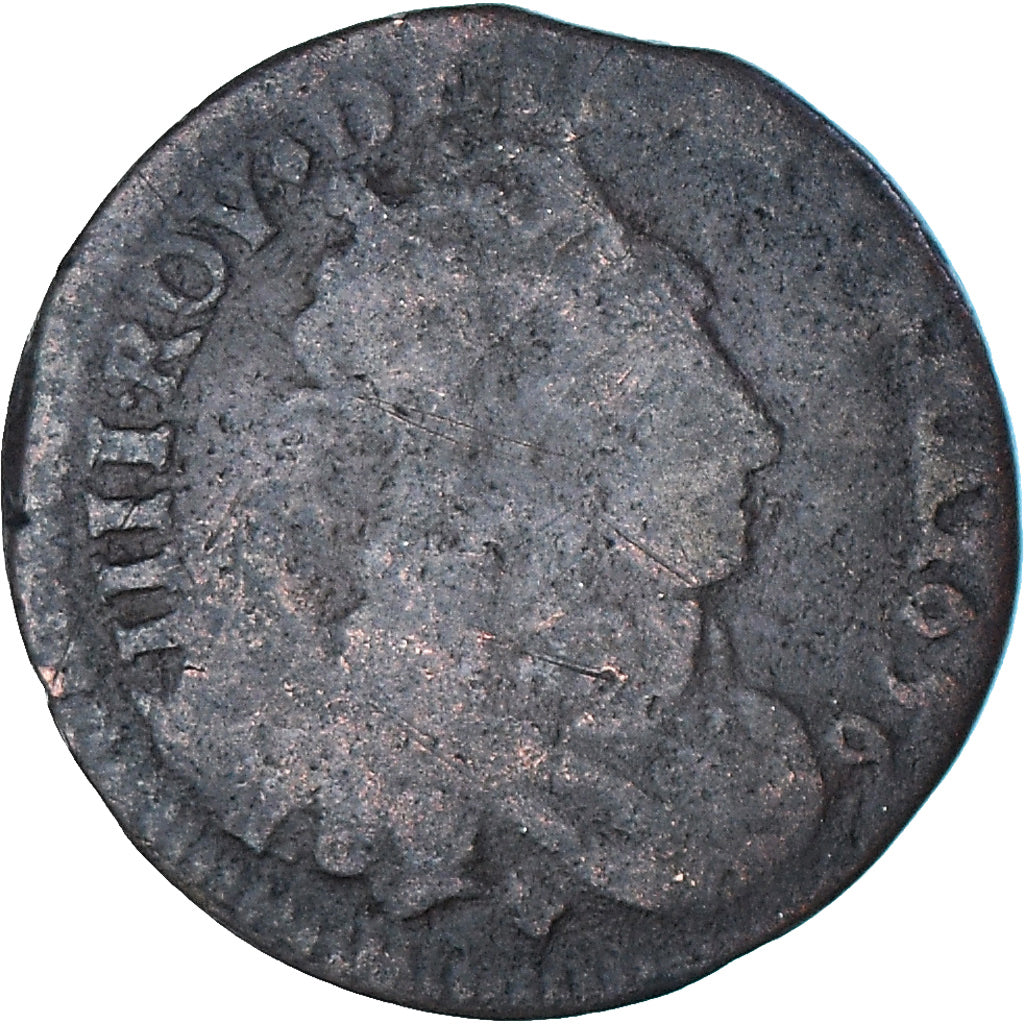 Coin, France, Louis XIV, Liard de France au buste juvénile, deuxième type