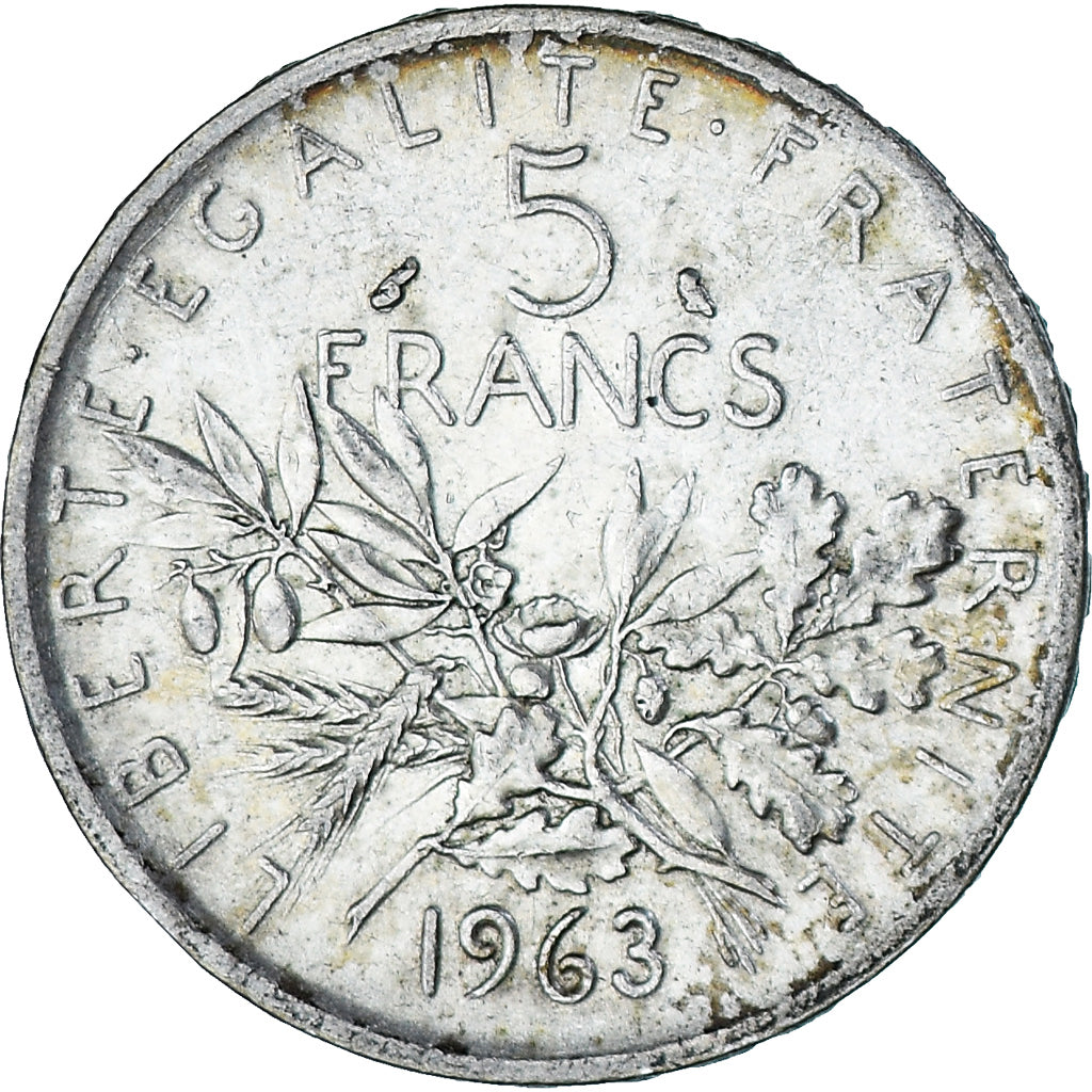 Münze, Frankreich, Semeuse, 5 Francs, 1963, S, Silber, KM:926, Gadoury:770