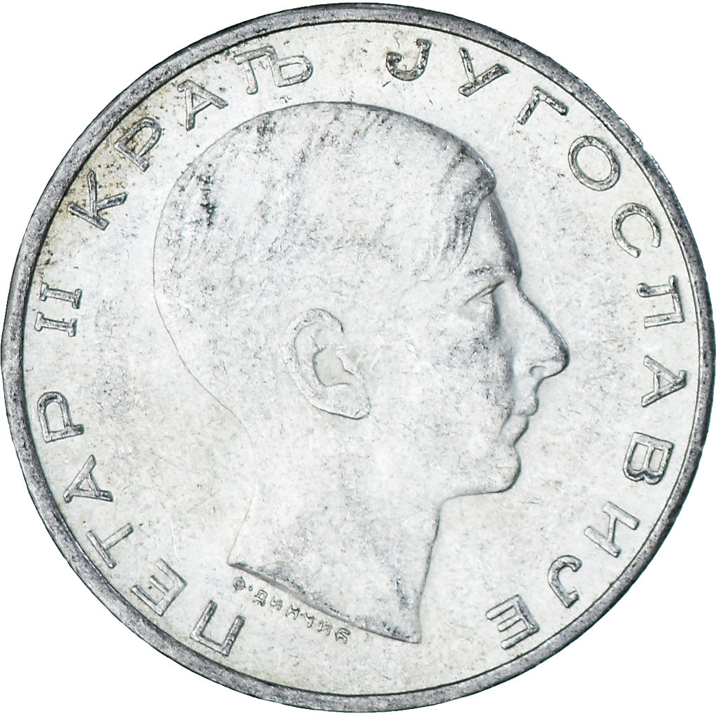 Moneta, Jugosławia, Petar II, 50 Dinara, 1938, AU(55-58), Srebro, KM:24