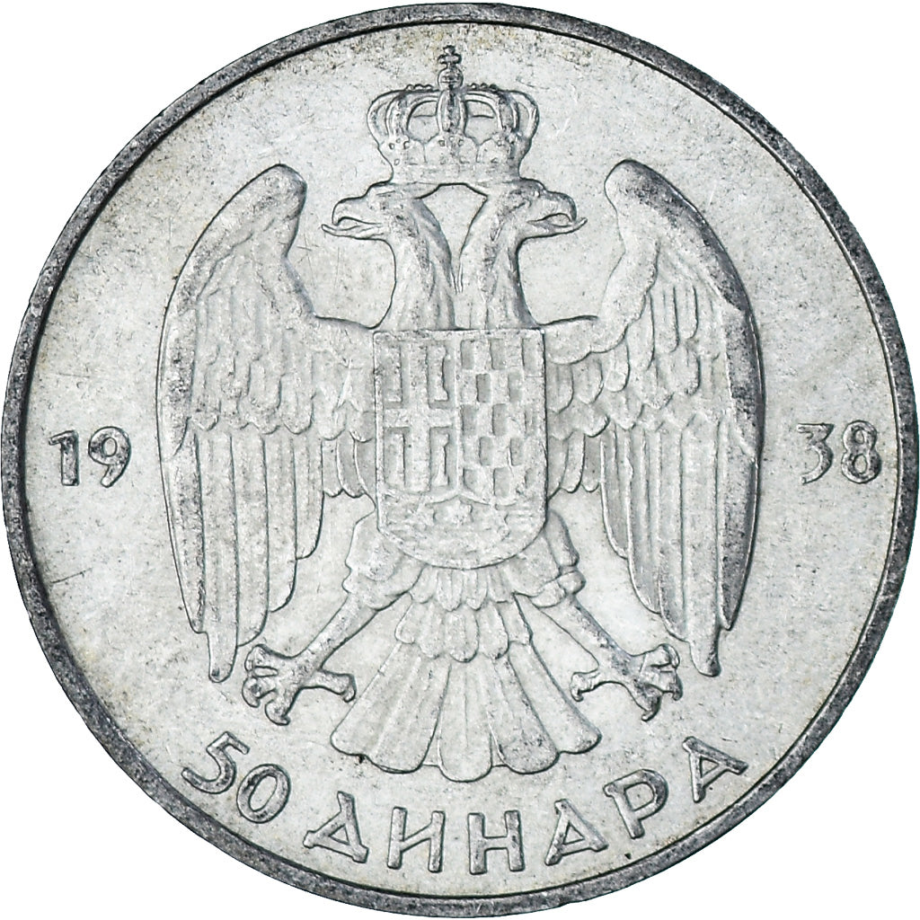 Münze, Jugoslawien, Petar II, 50 Dinara, 1938, VZ, Silber, KM:24