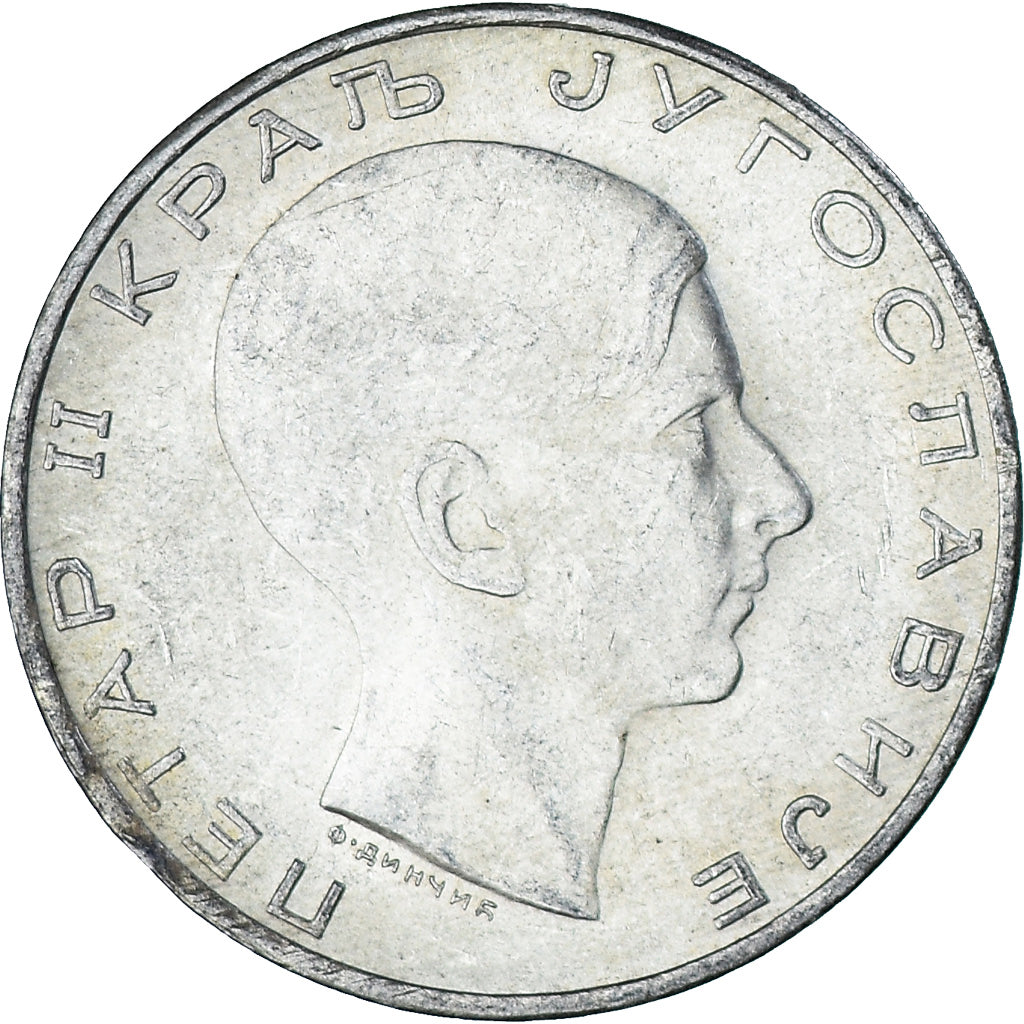 Coin, Yugoslavia, Petar II, 50 Dinara, 1938, AU(55-58), Silver, KM:24