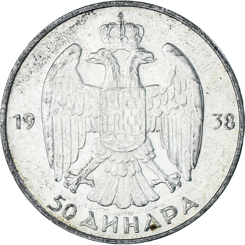 Münze, Jugoslawien, Petar II, 50 Dinara, 1938, VZ, Silber, KM:24