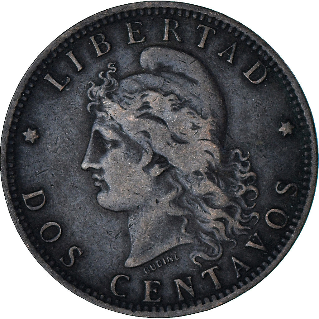 Moneta, Argentina, 2 Centavos, 1890, EF(40-45), Brązowy, KM:33