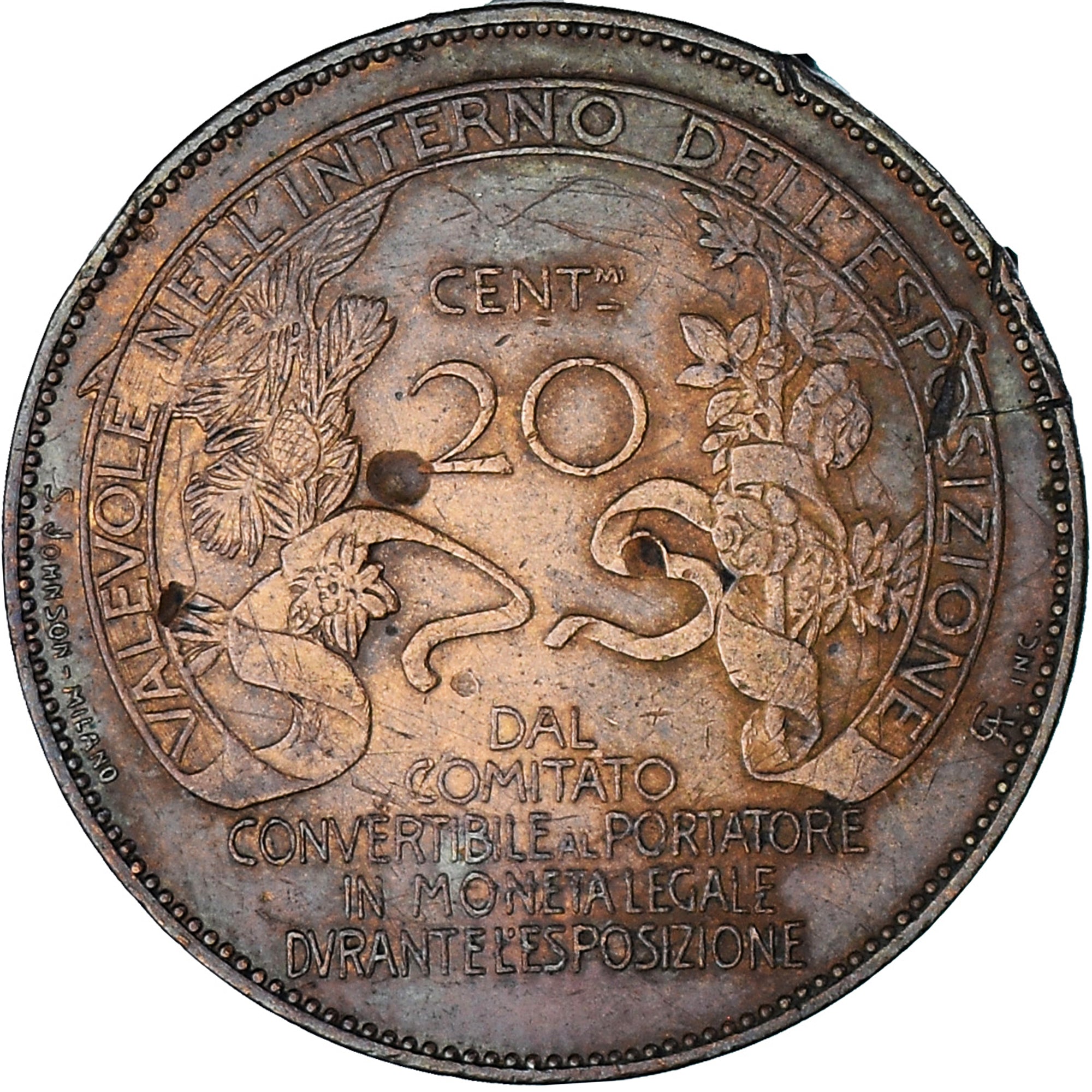 Italia, 20 Centesimi, 1906, BB, Bronzo
