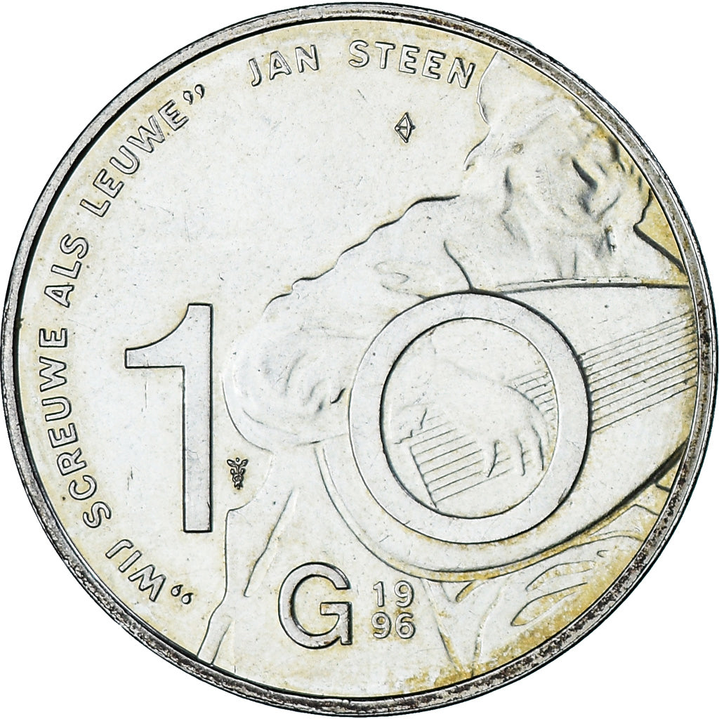 Munten, Nederland, Beatrix, 10 Gulden, 1996, Utrecht, ZF+, Zilver, KM:223