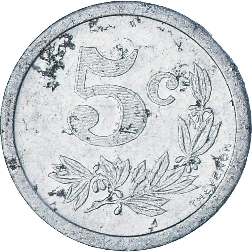 Moneda, Francia, 5 Centimes, 1921, EBC, Aluminio