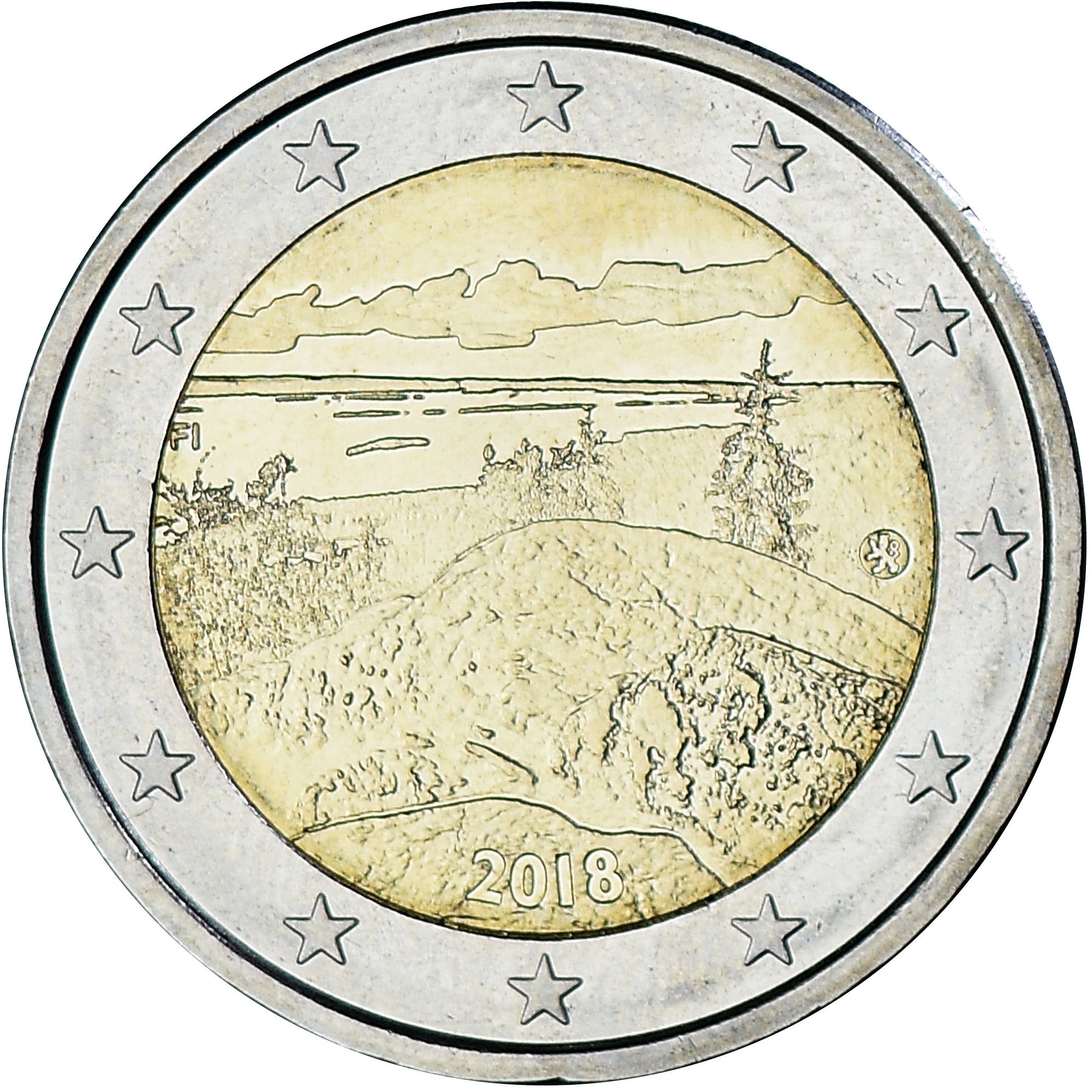 Moneda, Finlandia, 2 Euro, 2018, SC, Bimetálico