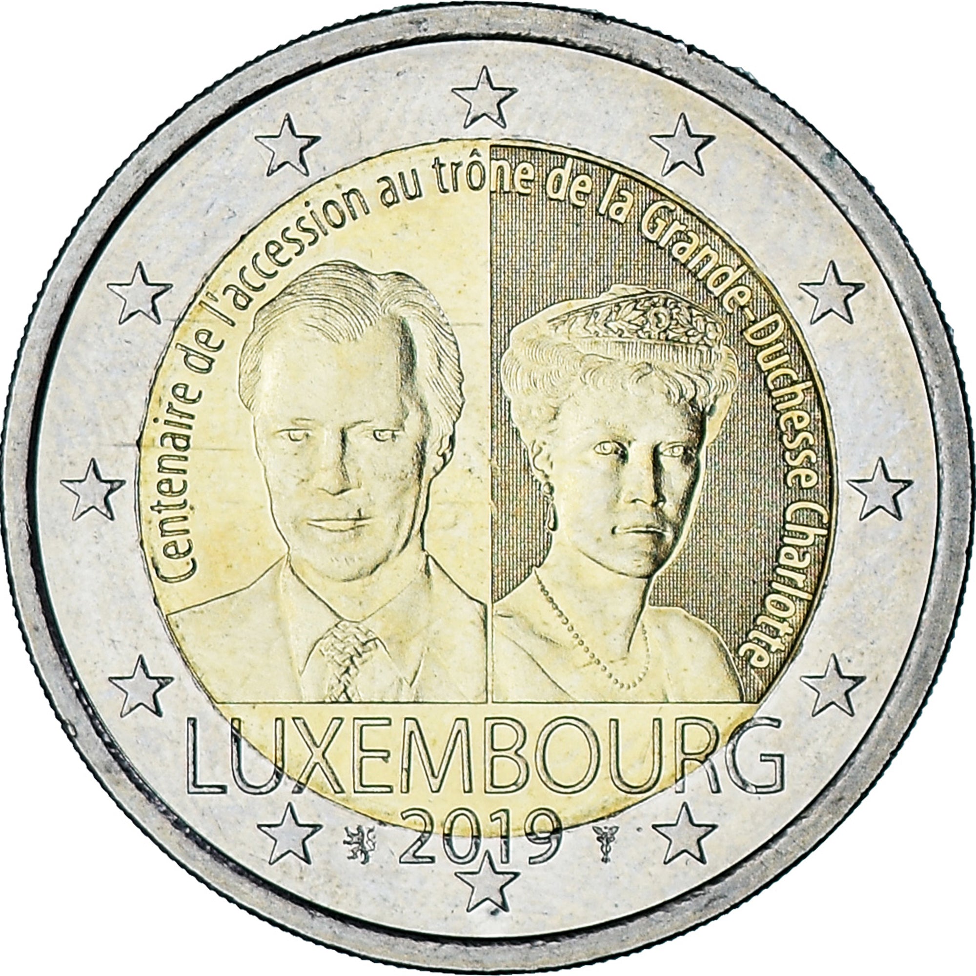 Coin, Luxembourg, 2 Euro, 2019, MS(63), Bi-Metallic