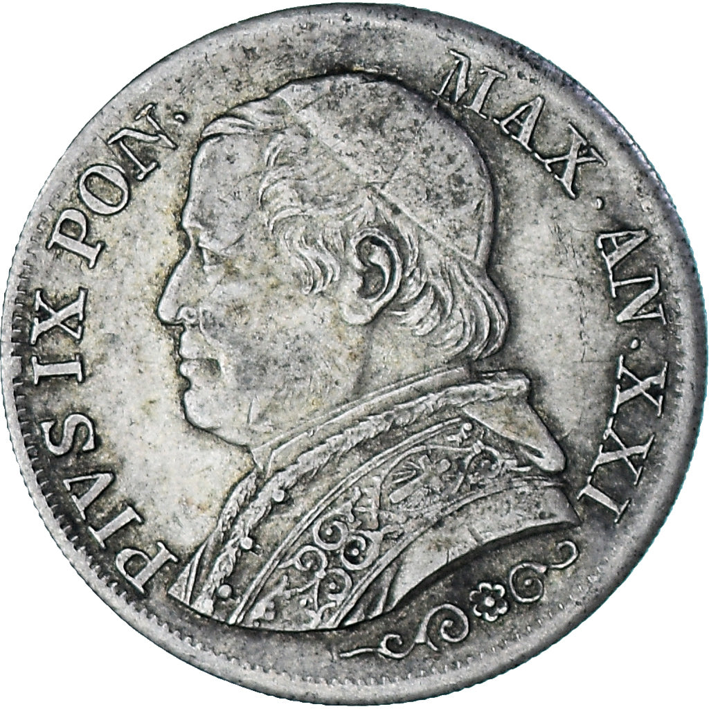 Coin, ITALIAN STATES, PAPAL STATES, Pius IX, Lira, 1867, Roma, VF(30-35)