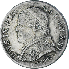Coin, ITALIAN STATES, PAPAL STATES, Pius IX, Lira, 1867, Roma, VF(30-35)