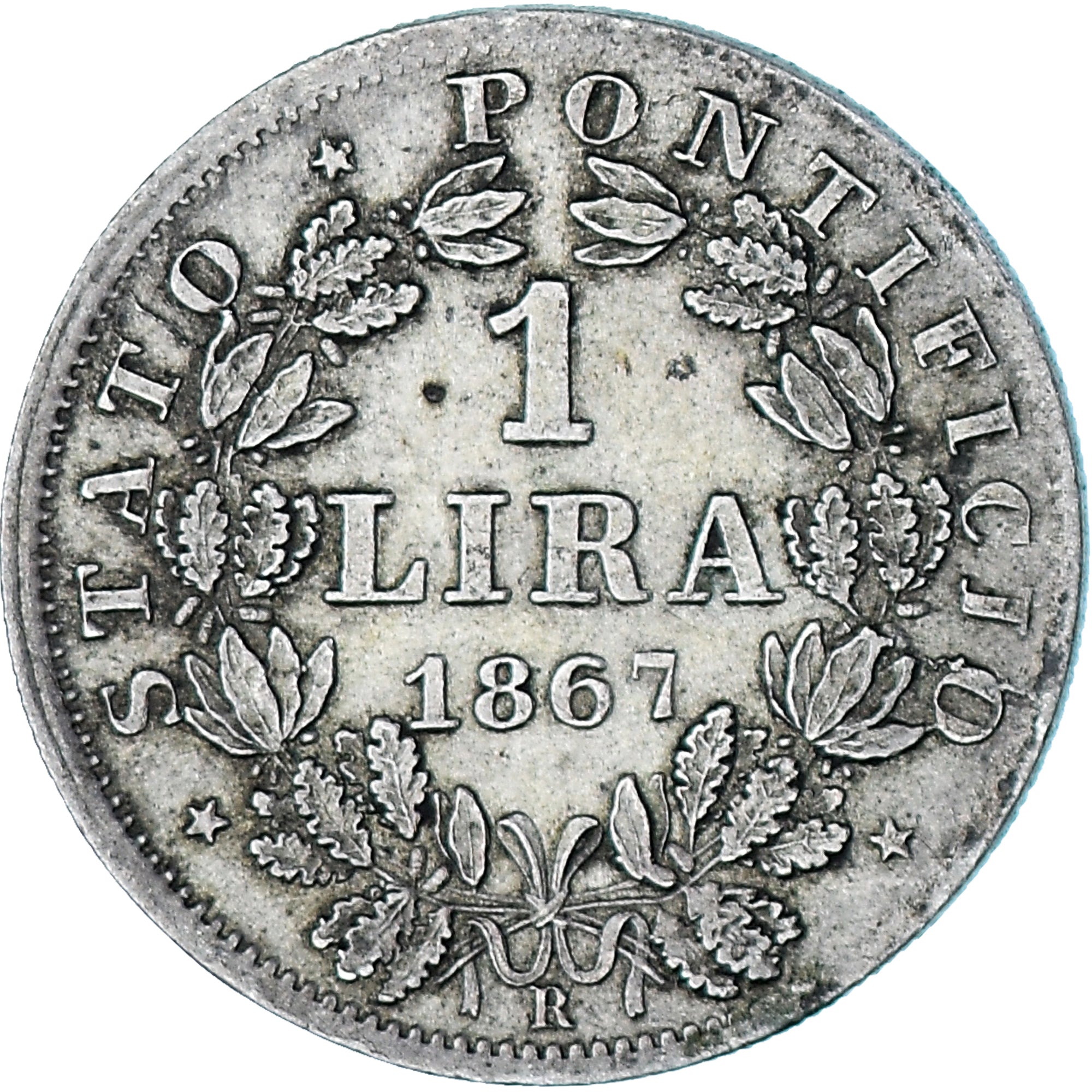 Coin, ITALIAN STATES, PAPAL STATES, Pius IX, Lira, 1867, Roma, VF(30-35)