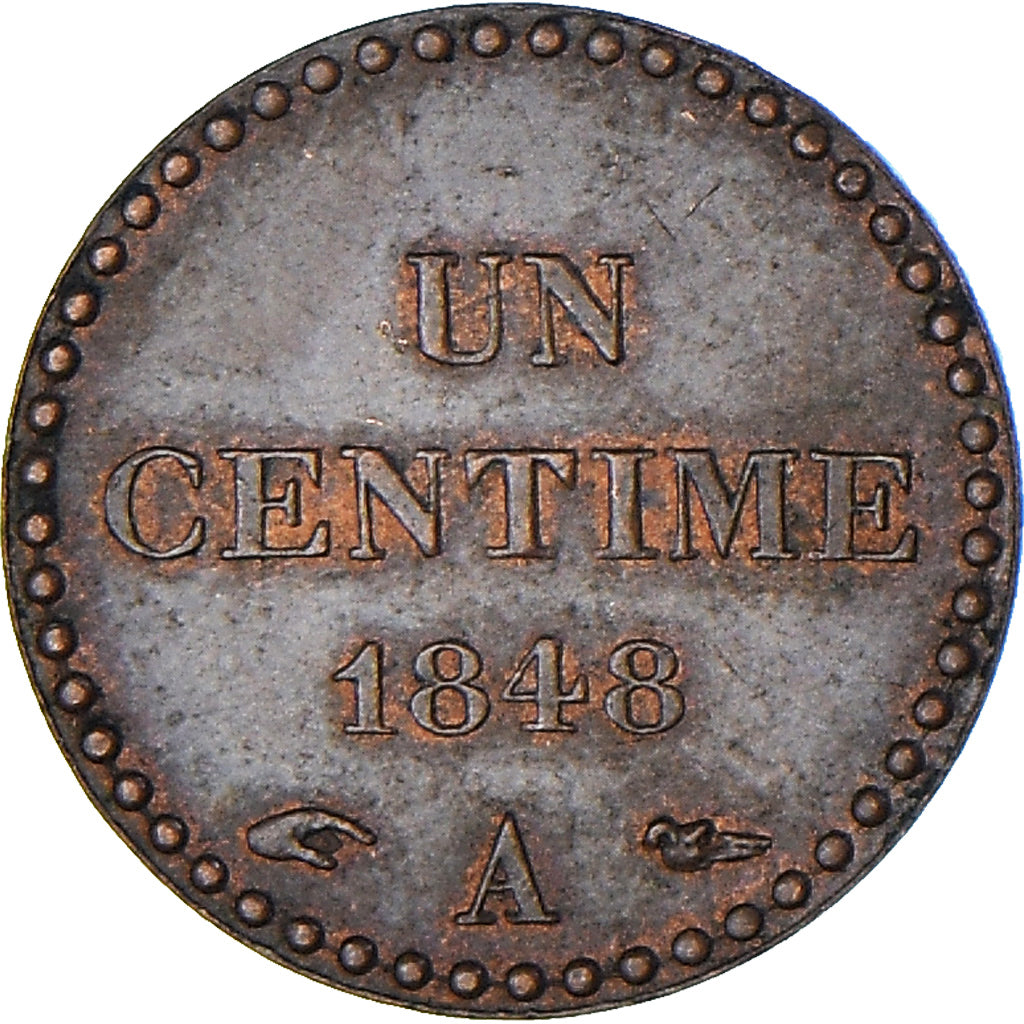 Moneta, Francia, Dupré, Centime, 1848, Paris, BB+, Bronzo, KM:754