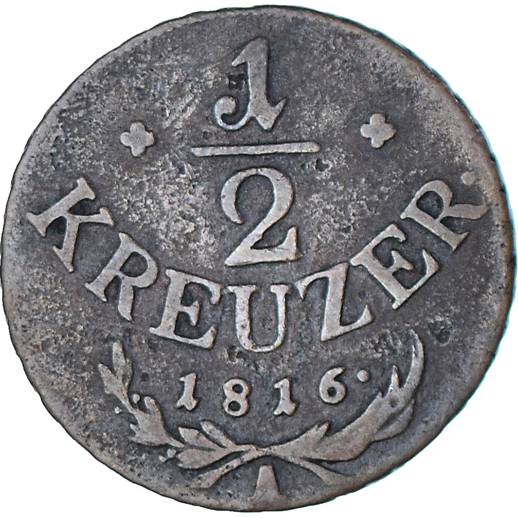Moneta, Austria, Franz II (I), 1/2 Kreuzer, 1816, BB+, Rame, KM:2110