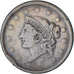 Coin, United States, Coronet Cent, Cent, 1838, U.S. Mint, Philadelphia