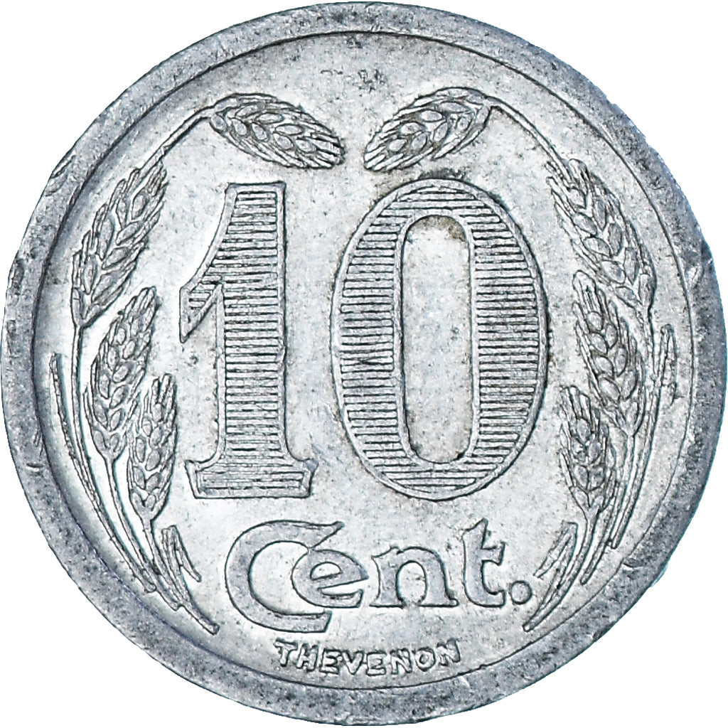 Moneta, Francia, 10 Centimes, 1921, BB, Alluminio