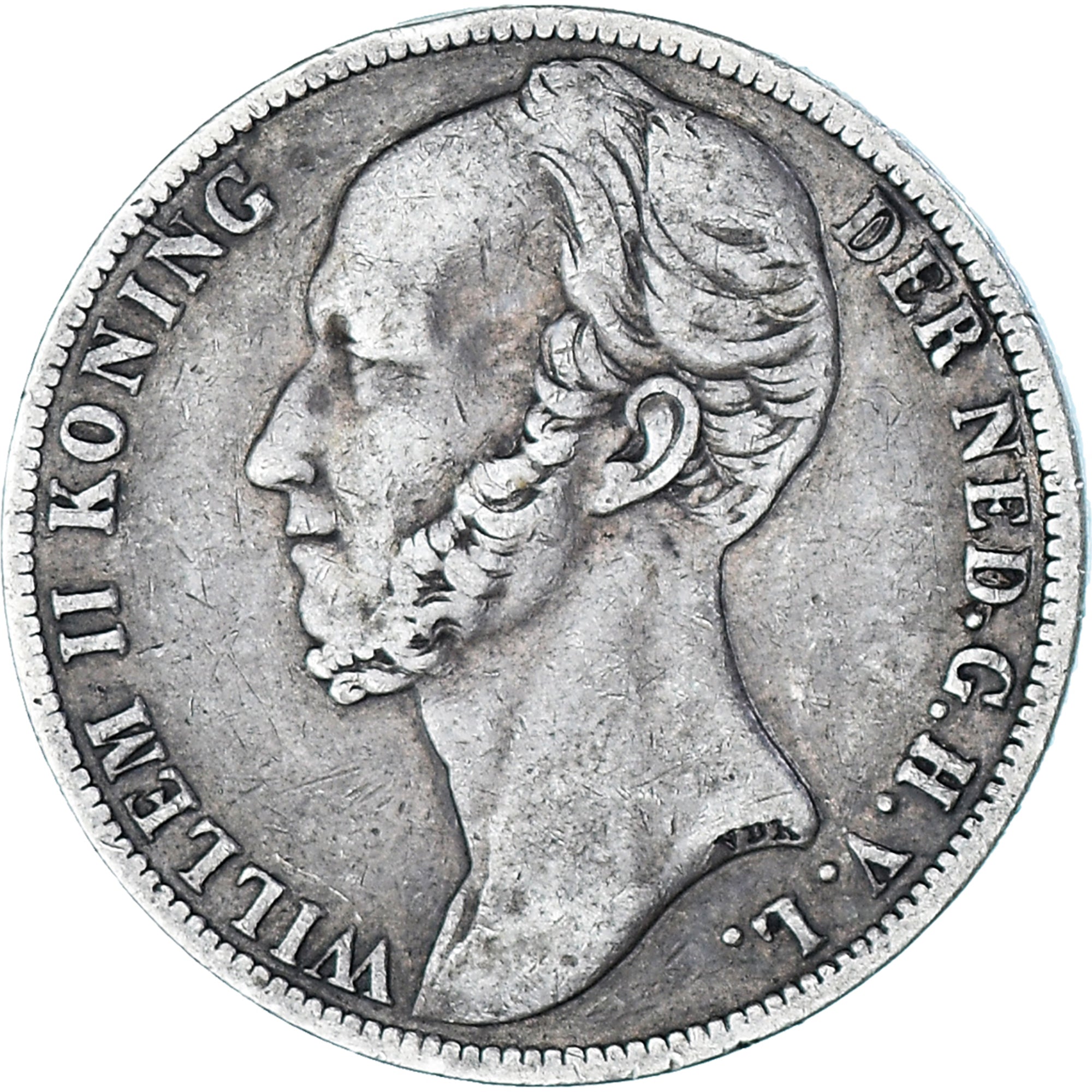 Coin, Netherlands, William II, Gulden, 1848, AU(55-58), Silver, KM:66