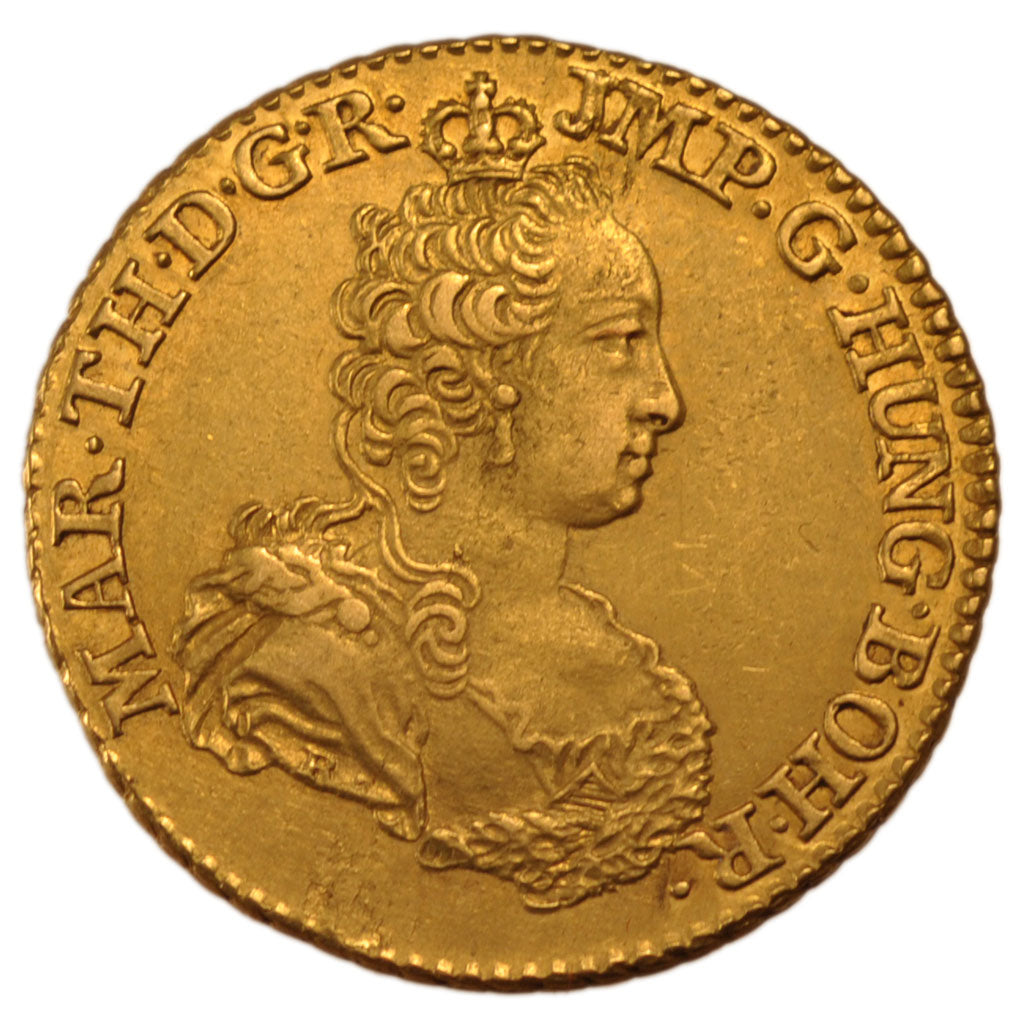 Belgium, Souverain d'or, 1749, Antwerp, KM #11, AU(50-53), Gold, 11.10