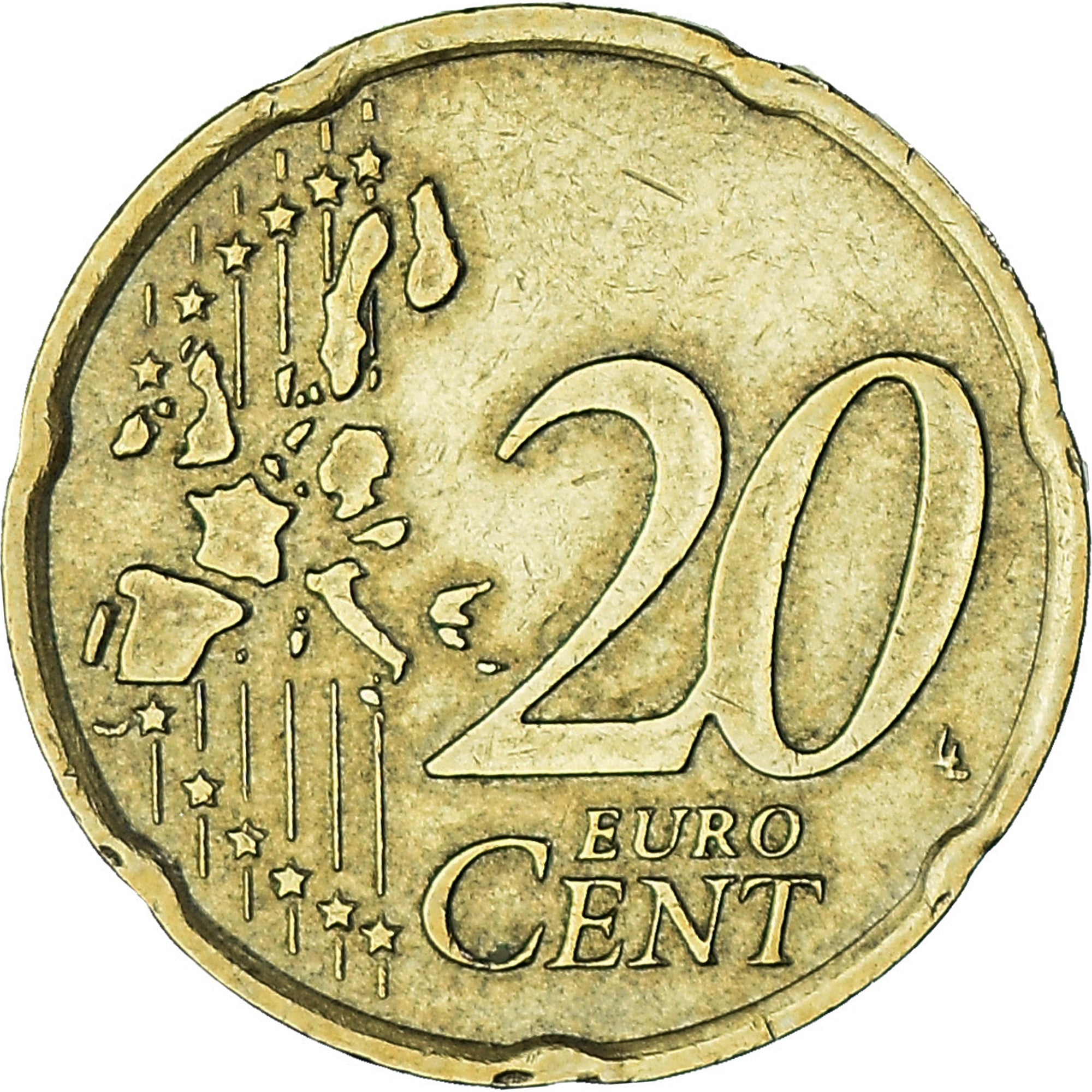 Moneda, Luxemburgo, Henri, 20 Euro Cent, 2004, Utrecht, MBC, Latón, KM:79