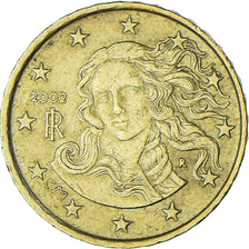 Coin, Italy, 10 Euro Cent, 2002, Rome, AU(55-58), Brass, KM:213