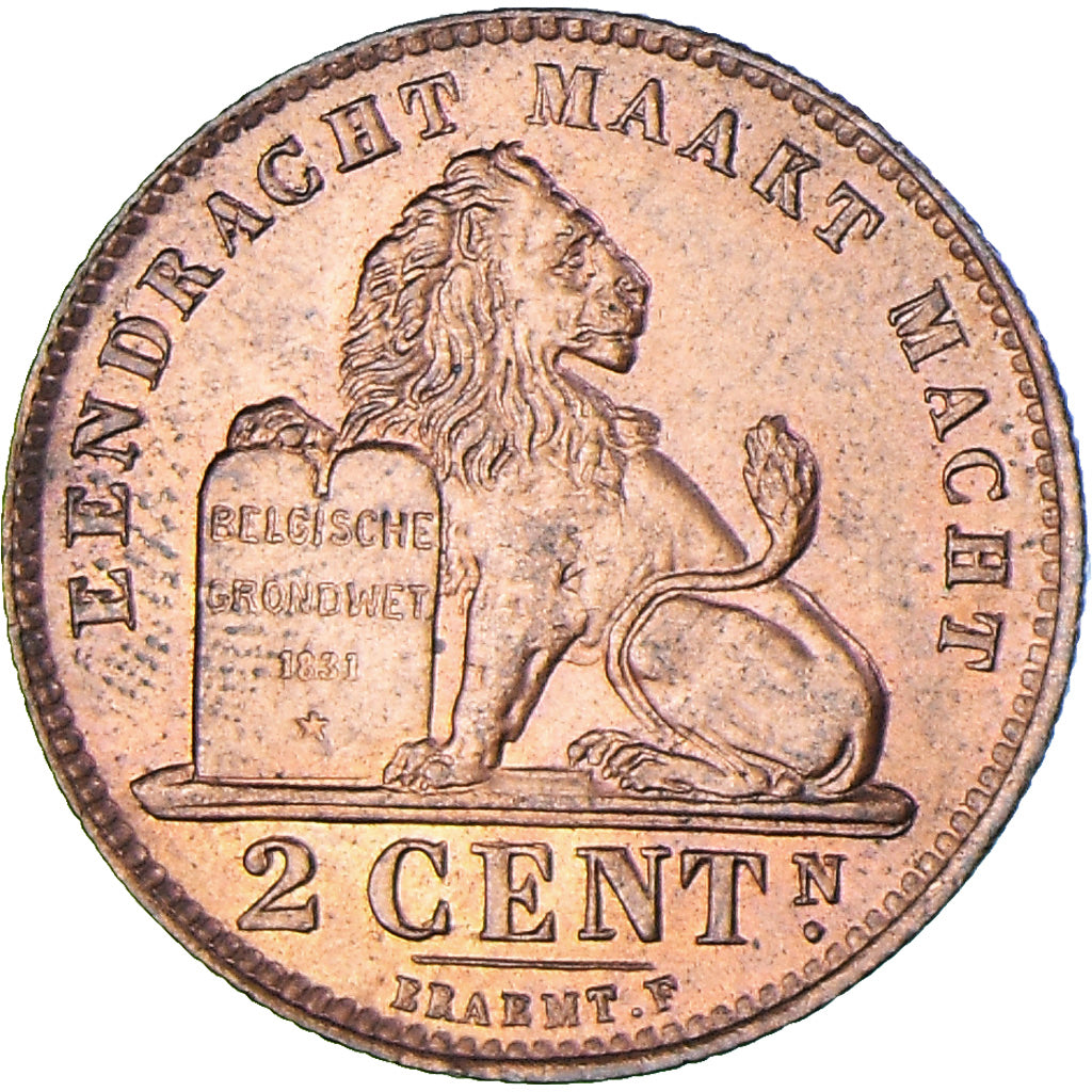 Monnaie, Belgique, Albert I, 2 Centimes, 1919, TTB+, Cuivre, KM:65