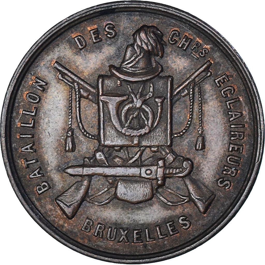 Belgia, medal, 1870, AU(55-58), Brązowy