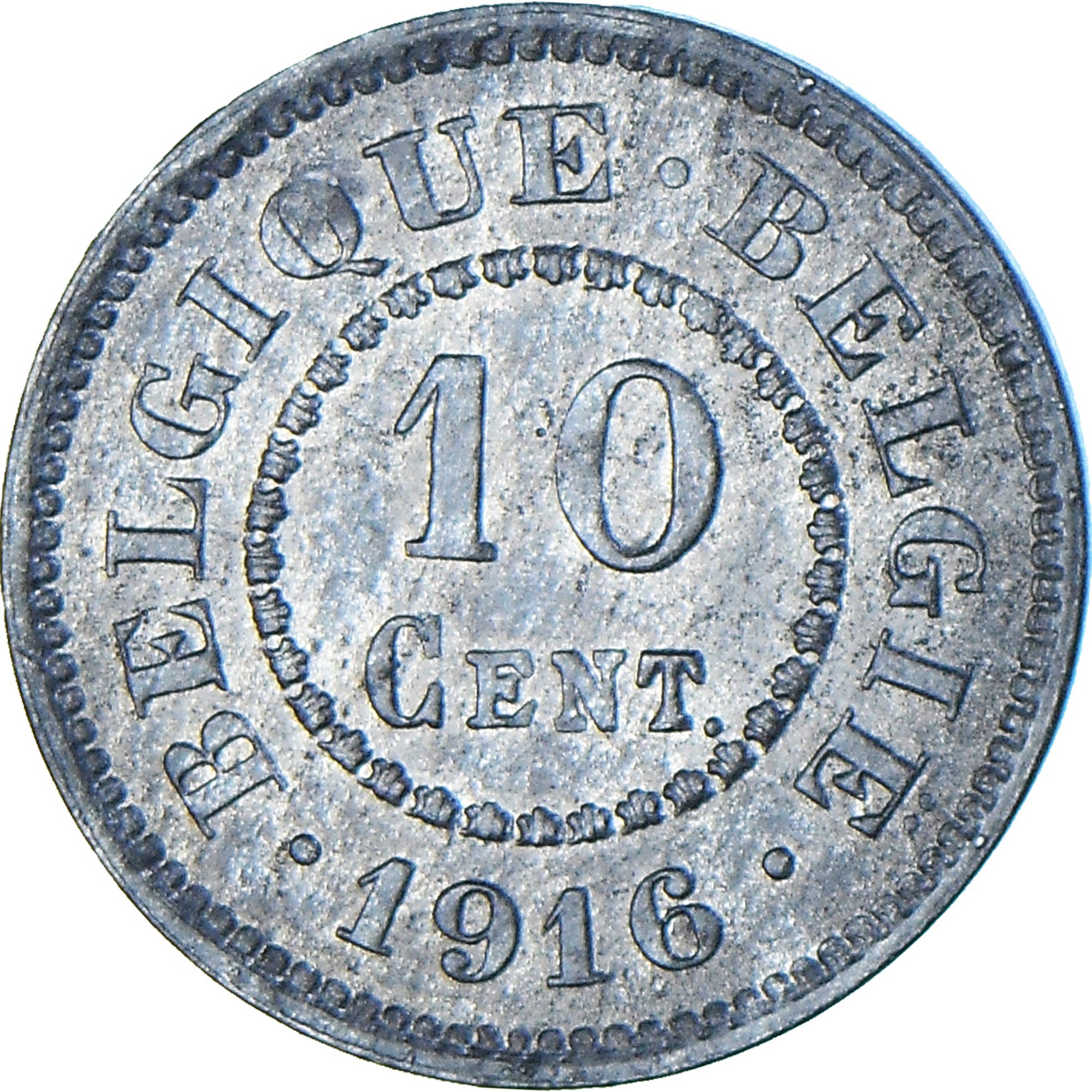 Monnaie, Belgique, 10 Centimes, 1916, TTB+, Zinc, KM:81