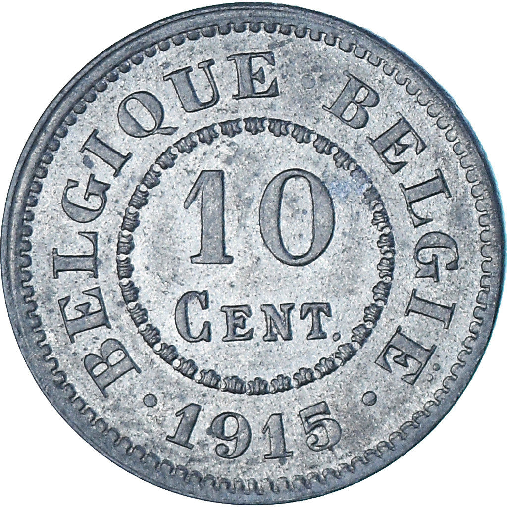Coin, Belgium, 10 Centimes, 1915, AU(55-58), Zinc, KM:81