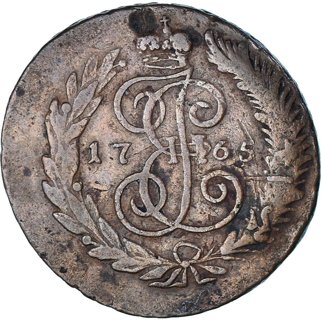 Coin, Russia, 2 Kopeks, 1765, VF(30-35), Copper, KM:N91