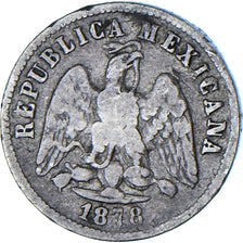 Moneda, México, 10 Centavos, 1878, Mexico City, MBC, Plata, KM:403.7