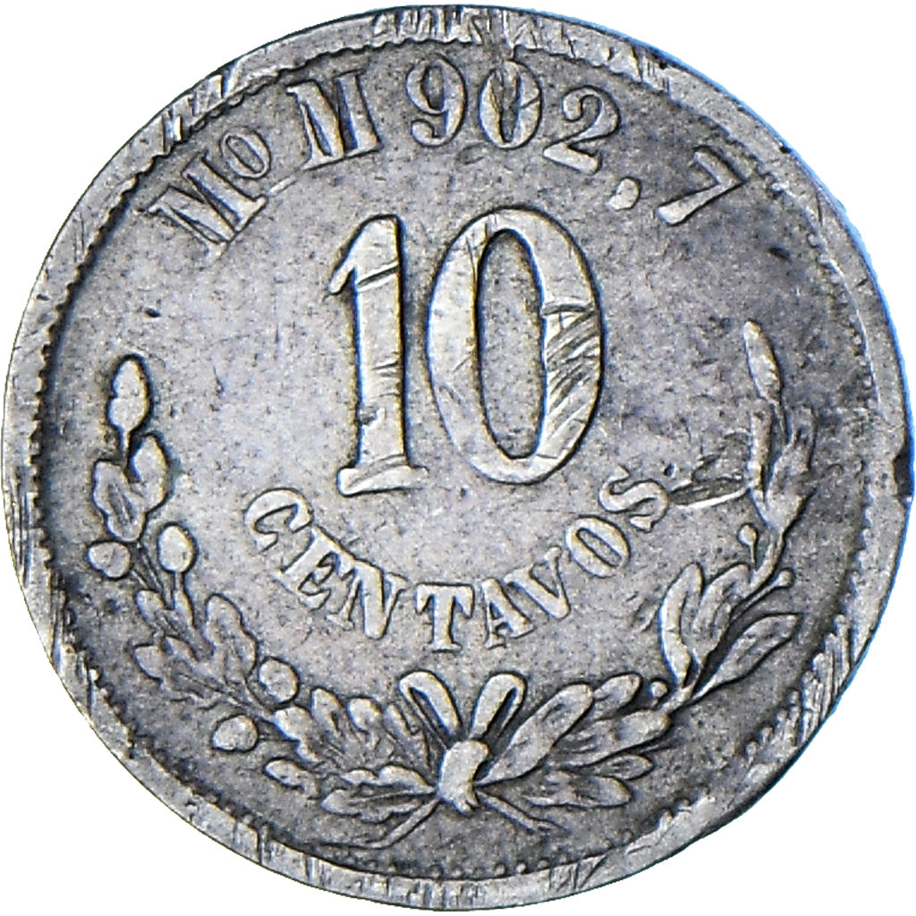 Moneda, México, 10 Centavos, 1878, Mexico City, MBC, Plata, KM:403.7