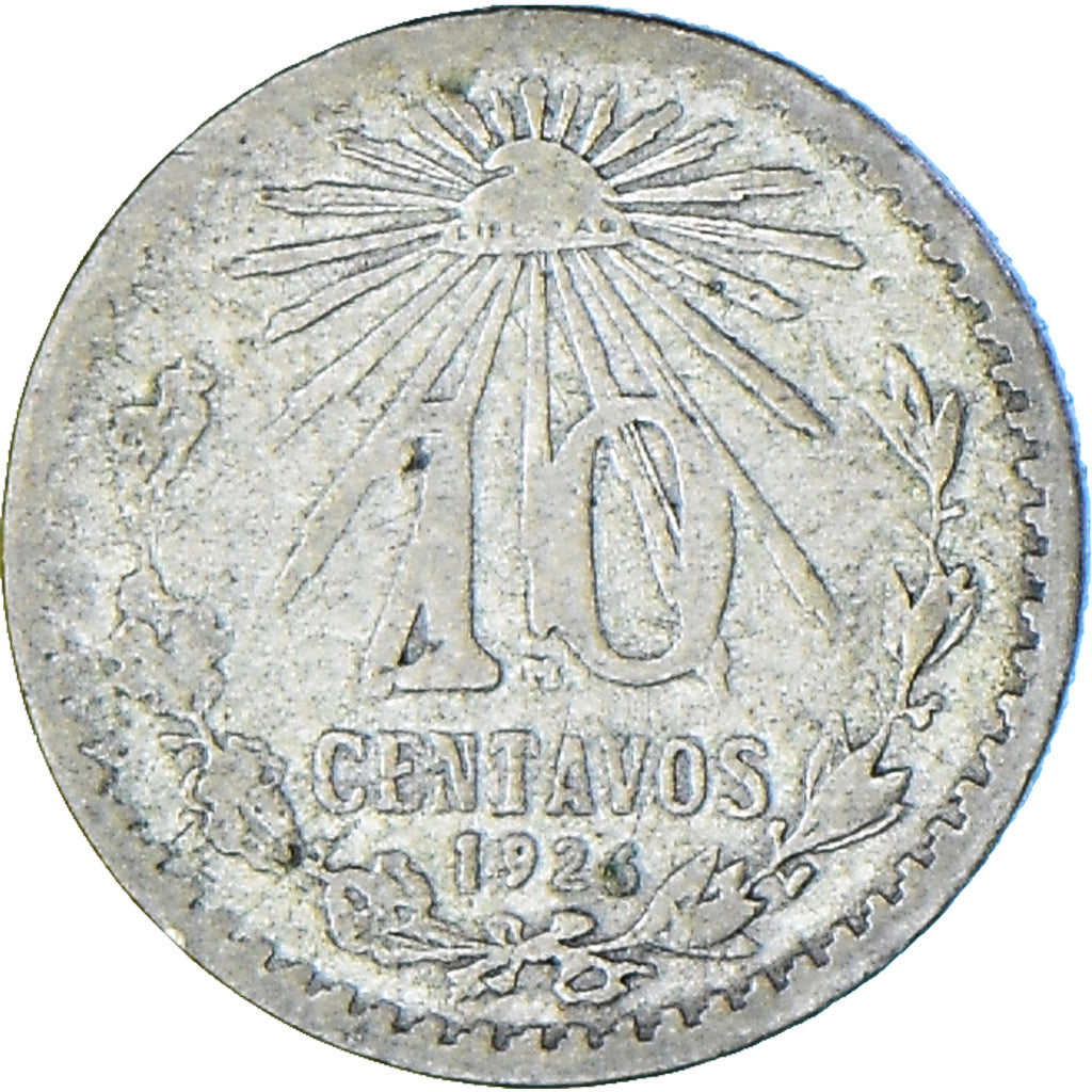Moneda, México, 10 Centavos, 1926, Mexico City, MBC, Plata, KM:431