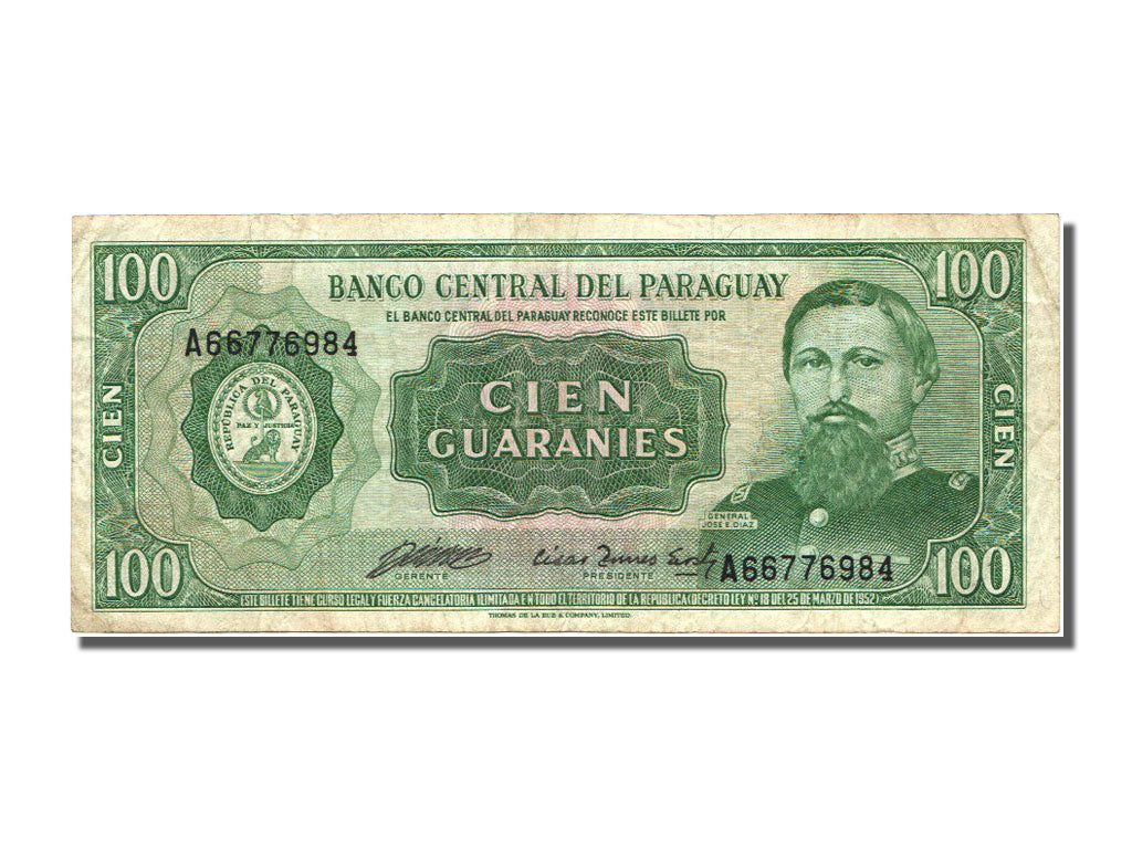 Paraguay, 100 Guaranies, 1963, 1963-08-01, EF(40-45), A