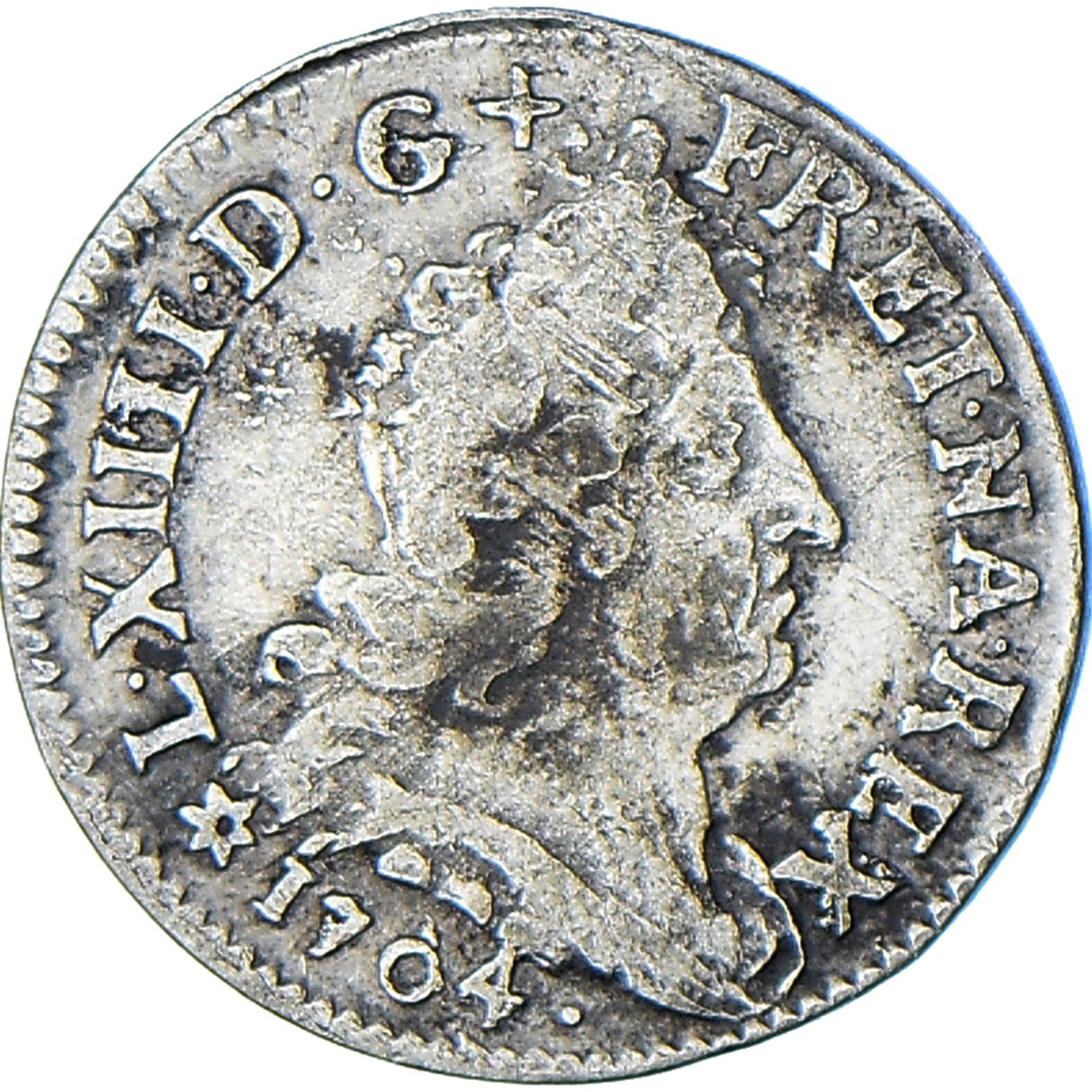 Munten, Frankrijk, Louis XIV, 5 Sols aux insignes, 5 Sols, 1/16 ECU, 1704