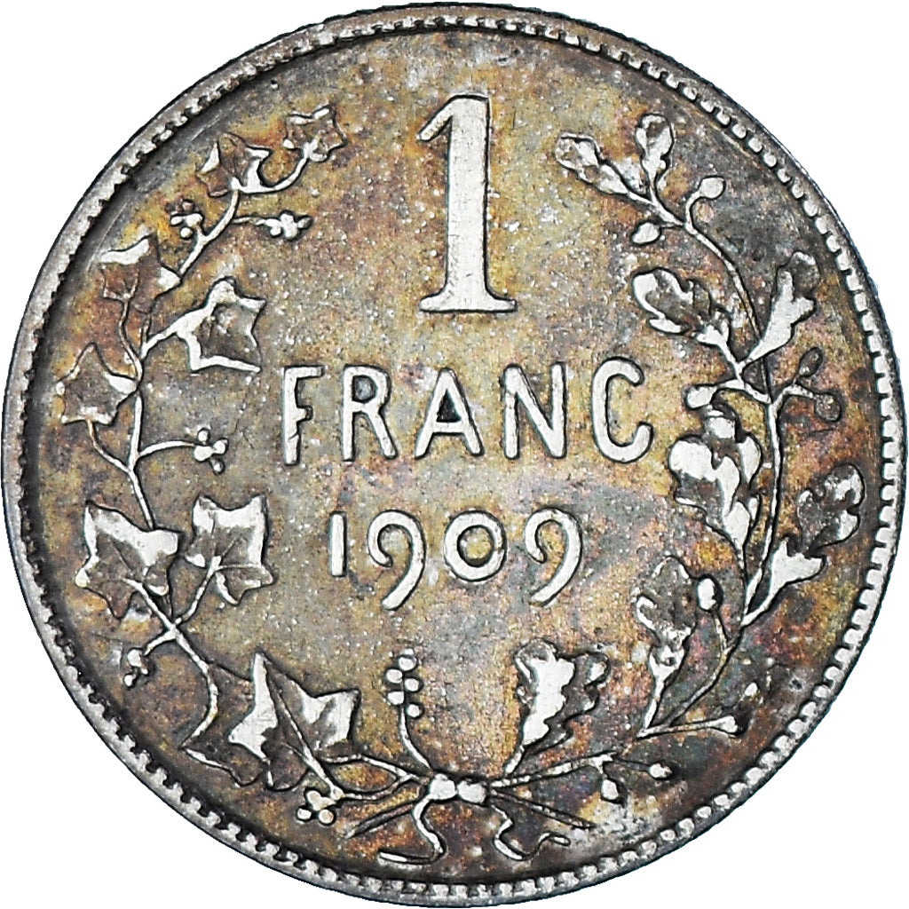 Münze, Belgien, Franc, 1909, SS, Silber, KM:56.1