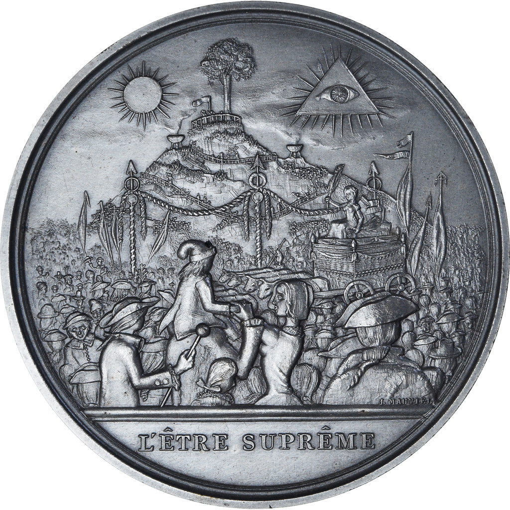 Frankreich, Medaille, Révolution Française, L'Etre Suprême, History, 1989