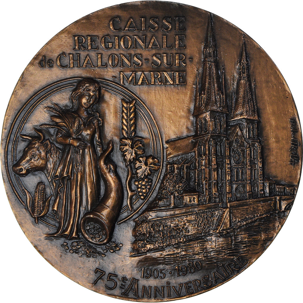 Frankreich, Medaille, Credit Agricole Mutuel de la Champagne, 1980, Irolla, VZ