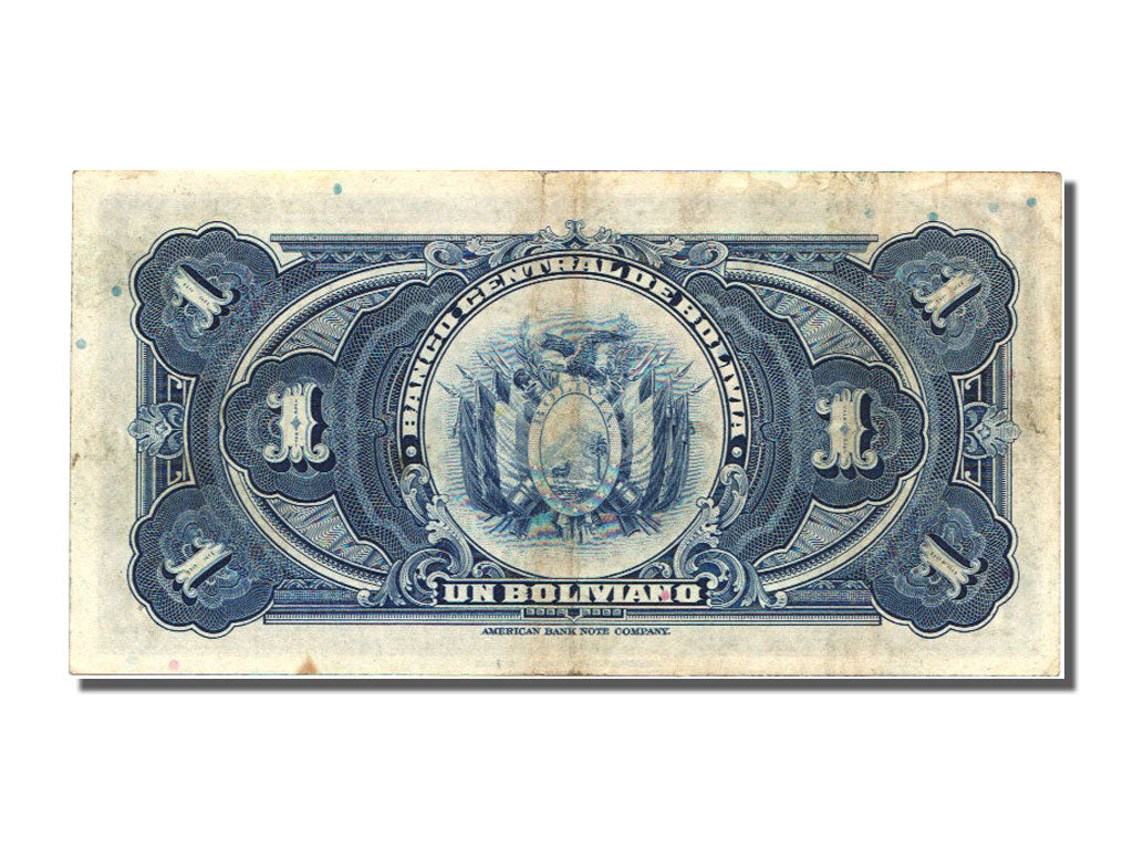 Bolivia, 1 Boliviano, 1928, KM #118a, 1928-07-20, EF(40-45), Y