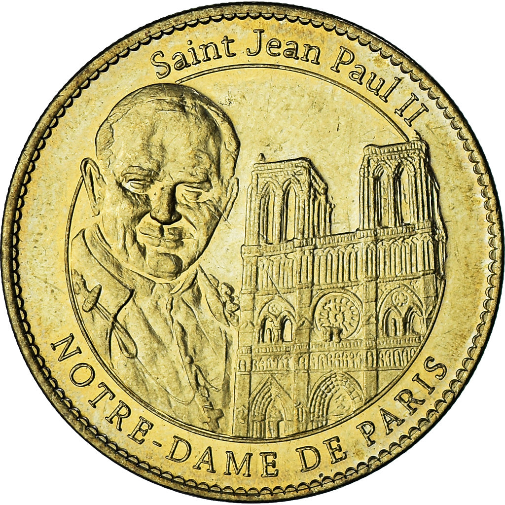 Francia, zeton, Jetón turístico, Notre dame de Paris - Jean Paul et Francesco