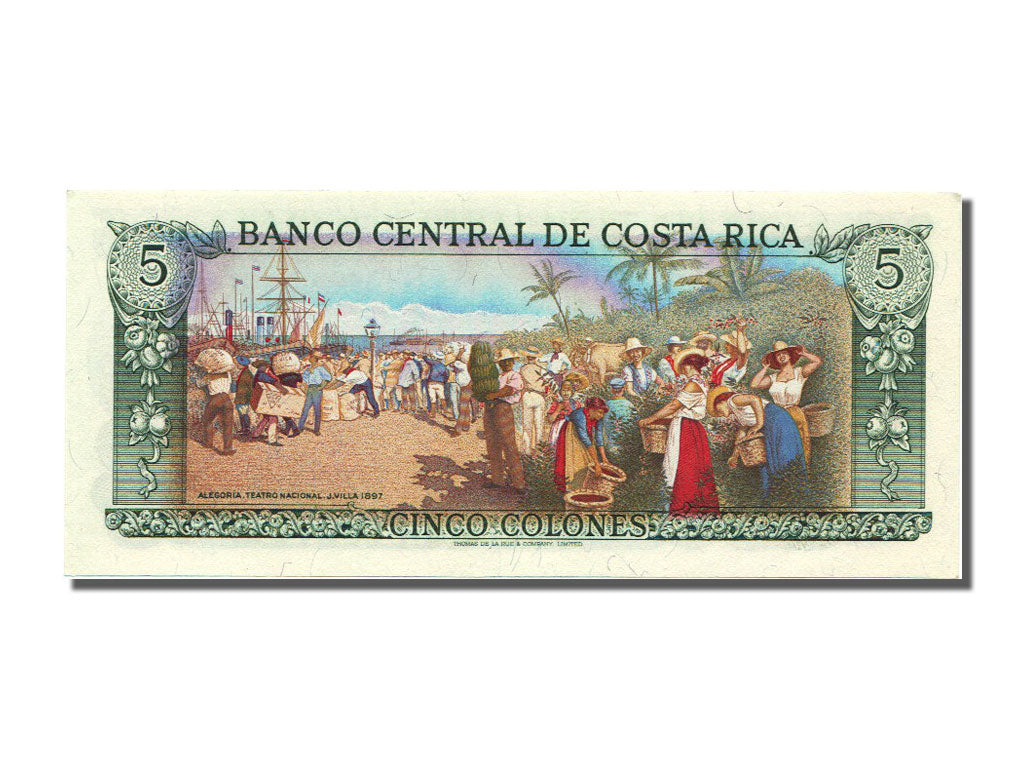 Costa Rica, 5 Colones, 1992, KM #236e, 1992-01-15, UNC(65-70), D