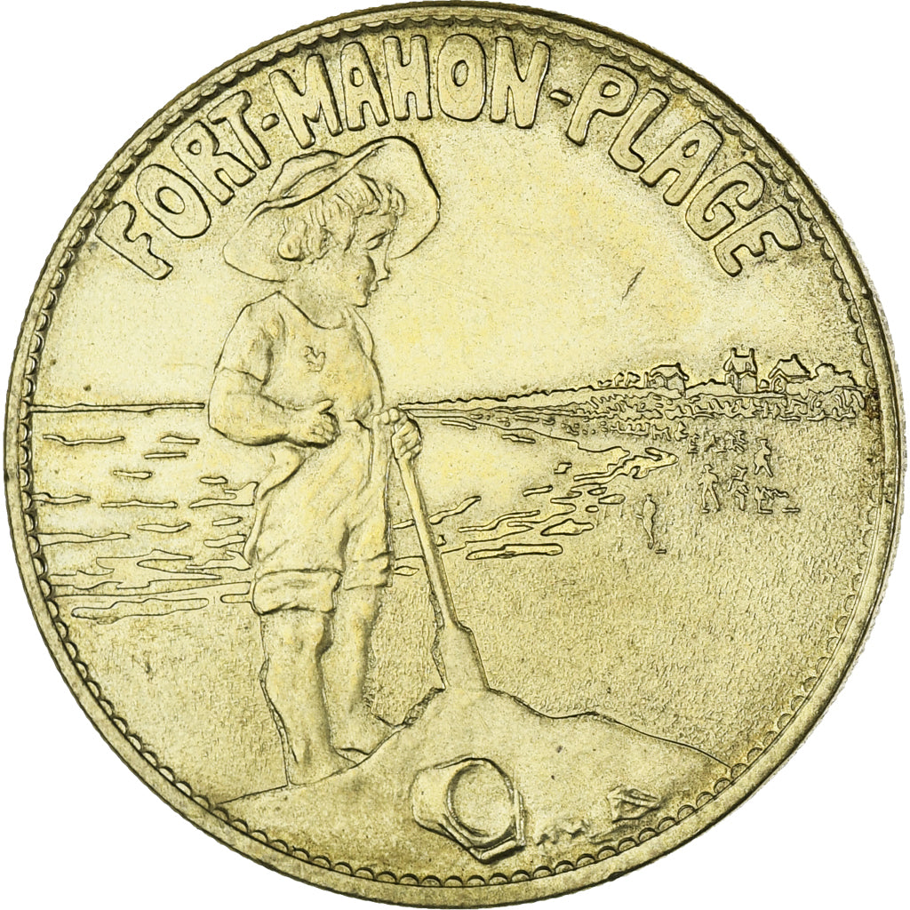 Francia, zeton, Tourist Token, Fort Mahon Plage, Arts & Culture, EBC, Aluminio y